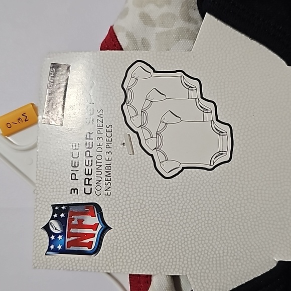 0-3m NFL AZ Cardinals 3 Piece Onesie Set - Picture 3 of 10